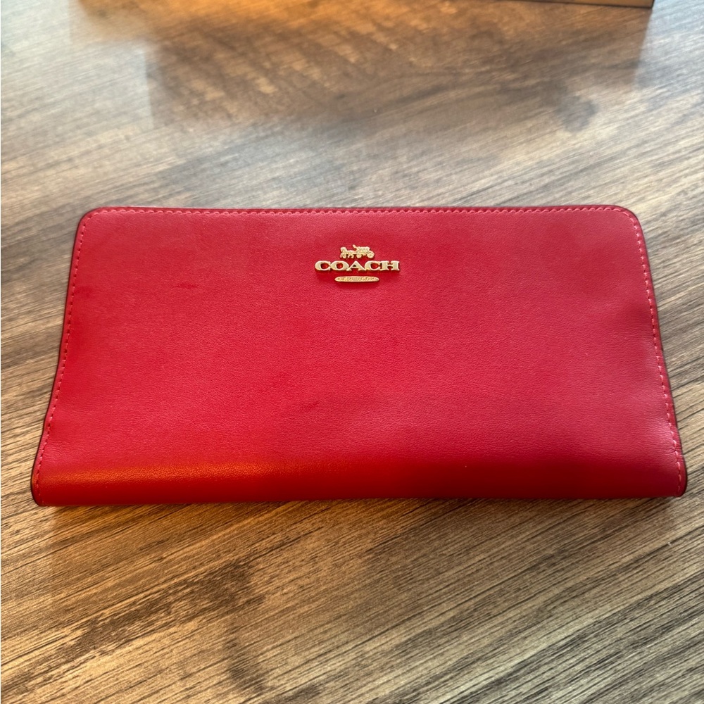 Coach Red Leather Wallet